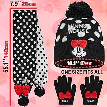 Amazon.co.jp: ディズニー ミニーマウス ガールズ スカーフ ビーニーと
