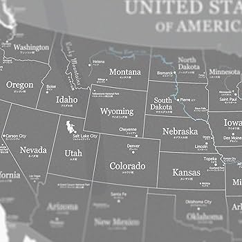 アメリカ合衆国地図型インテリア アメリカ旅行地図、押しピン地図