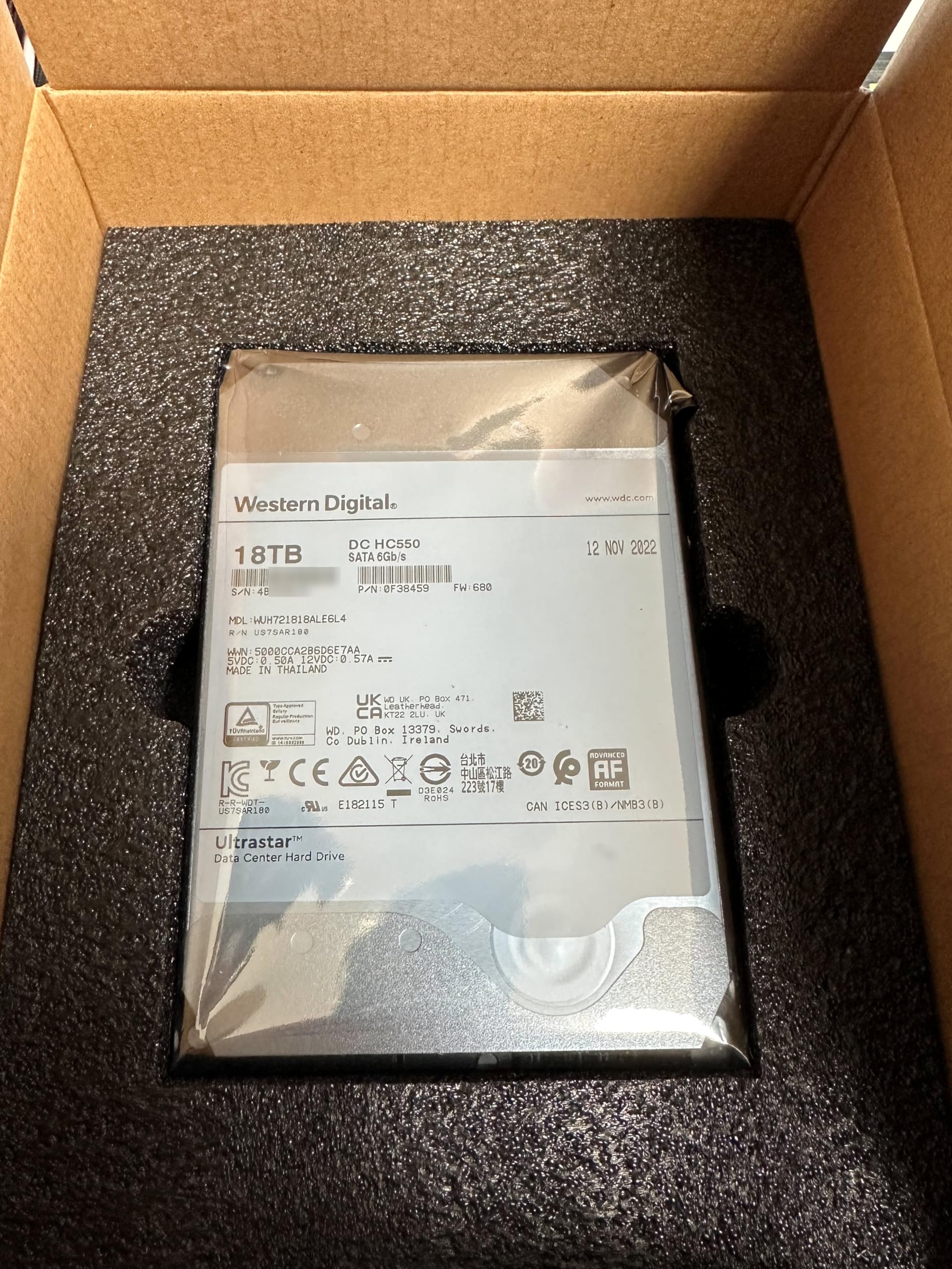 Amazon | Western Digital 0F38459 Ultrastar DC HC550 3.5インチ