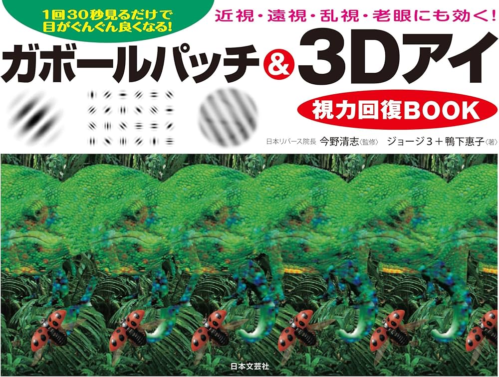 Amazon.co.jp: ガボールパッチ&3Dアイ視力回復BOOK: 1日30秒見るだけで