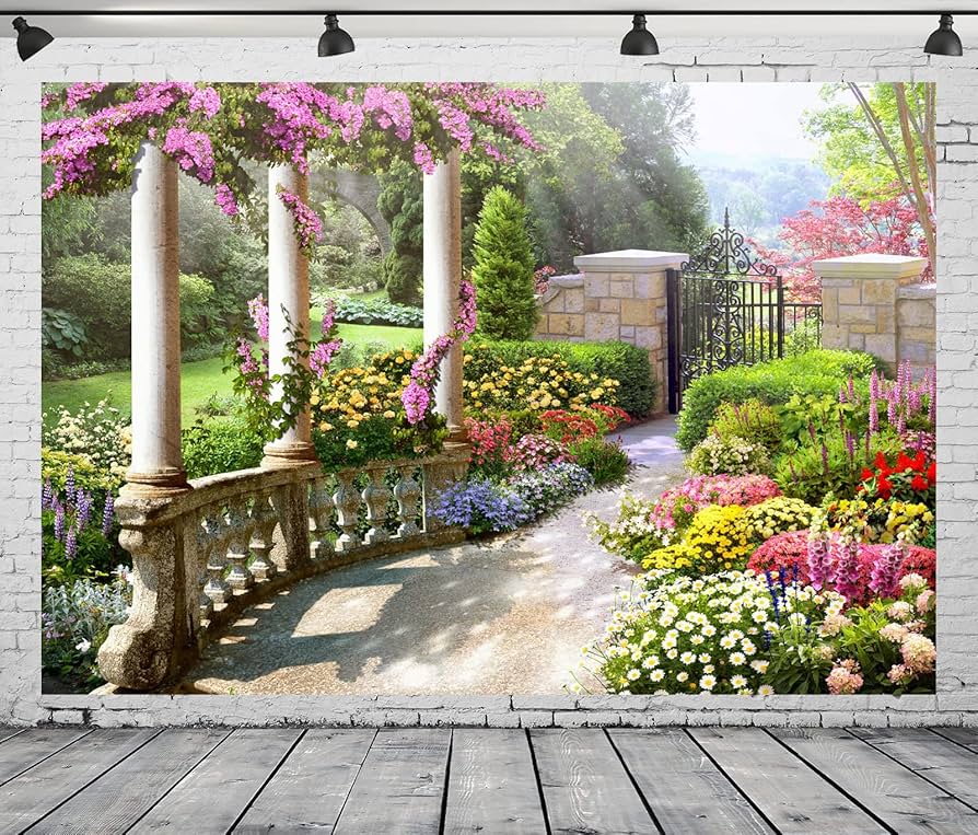 Amazon.com : BELECO 5x3ft Fabric Romantic Secret Garden Backdrop