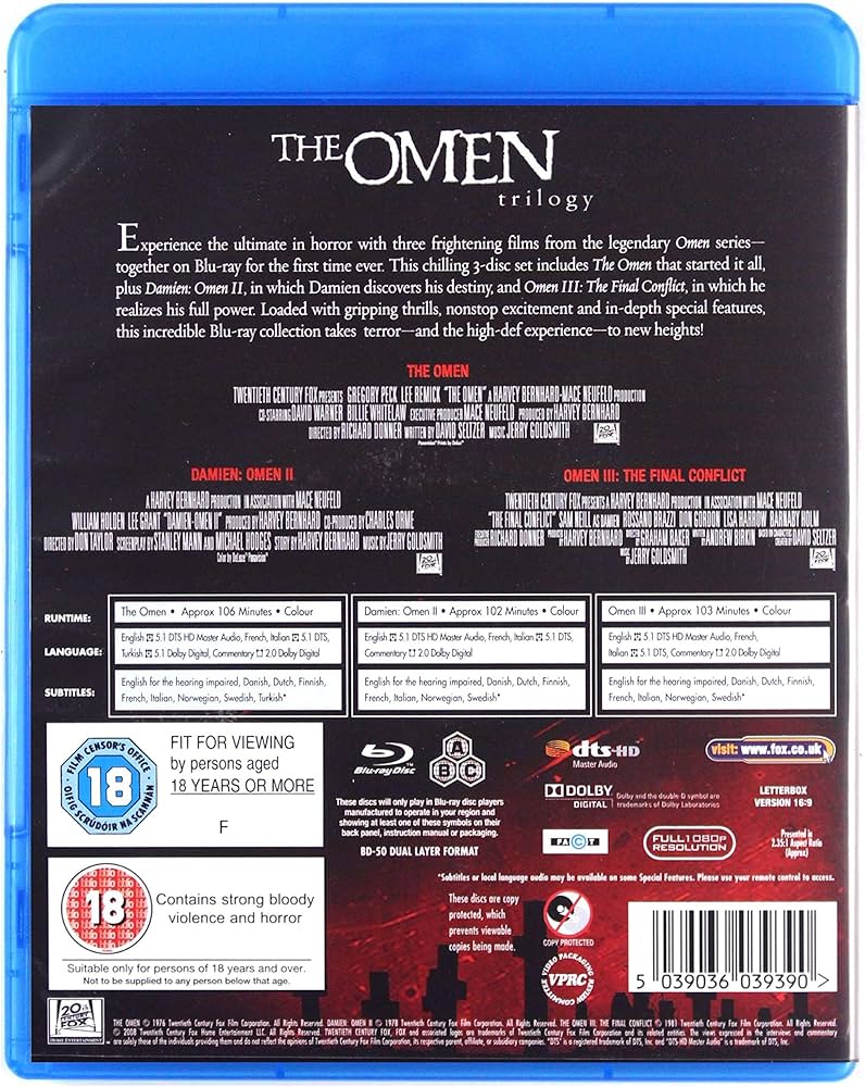 Amazon.com: The Omen Trilogy [Blu-ray] : Omen Trilogy: Movies & TV