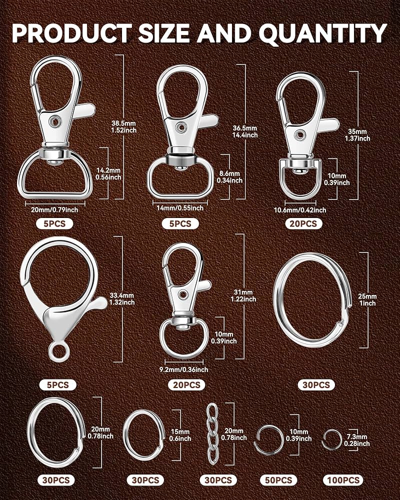 Amazon.com: 325PCS FIVEIZERO Keychain Making Kit - Keychain Clip