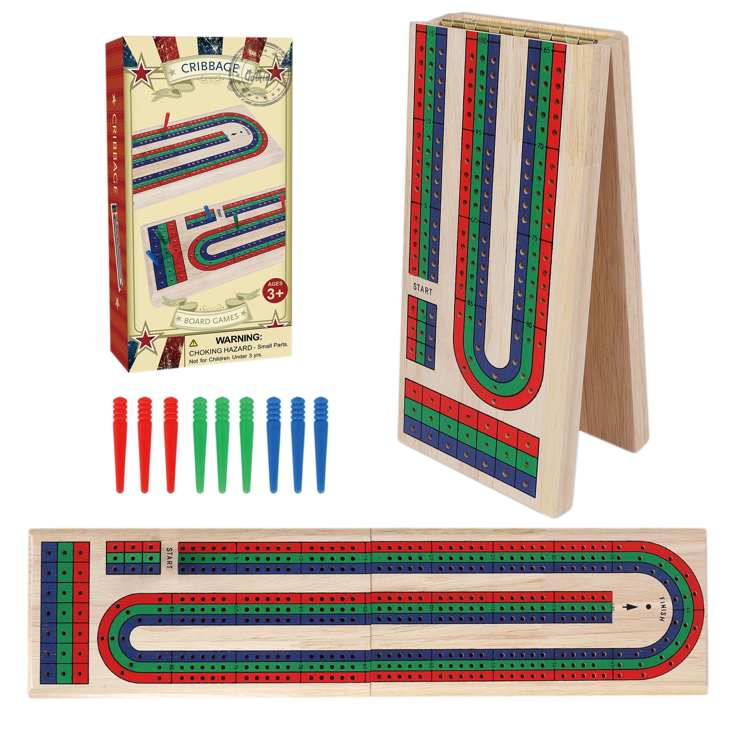 Amazon.com: GOTHINK Folding Cribbage Board Game Set, Classic