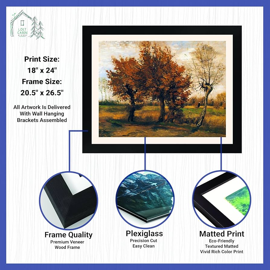 Amazon.co.jp: ヴィンセント・ファン・ゴッホ作 4本の木のあるロスト