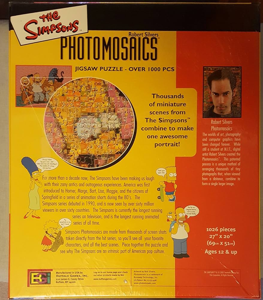 Amazon.com: The Simpsons Photomosaics 1000 Piece Puzzle Homer D'oh