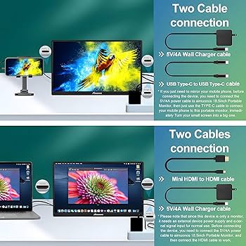 Amazon.co.jp: 18.5インチ ノートパソコン用ポータブルモニター、1080P