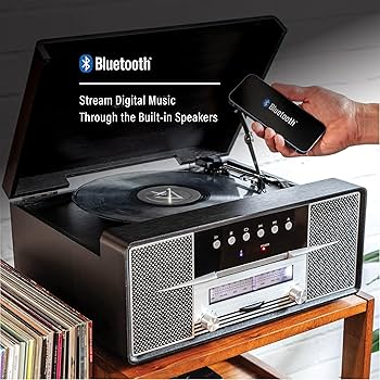 Amazon.com: Crosley CR7016A-BK Rhapsody 7-in-1 Bluetooth 3-Speed