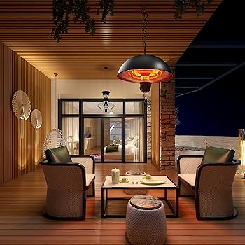 Amazon | 吊り下げ式パティオヒーター 屋外/屋内電気ヒーター 赤外線