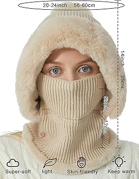 Aivtalk Hat Scarf Set for Women Winter Slouchy Knit Hats One Piece