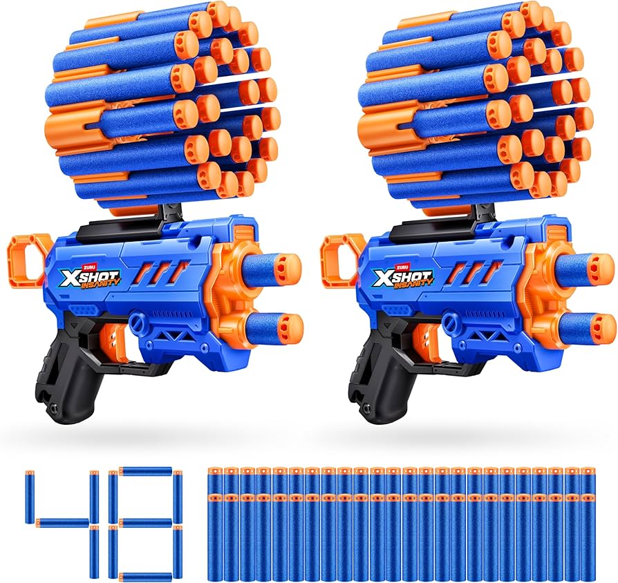 XSHOT Insanity Micro Blaster Dual Pack by ZURU with 48 Air Pocket