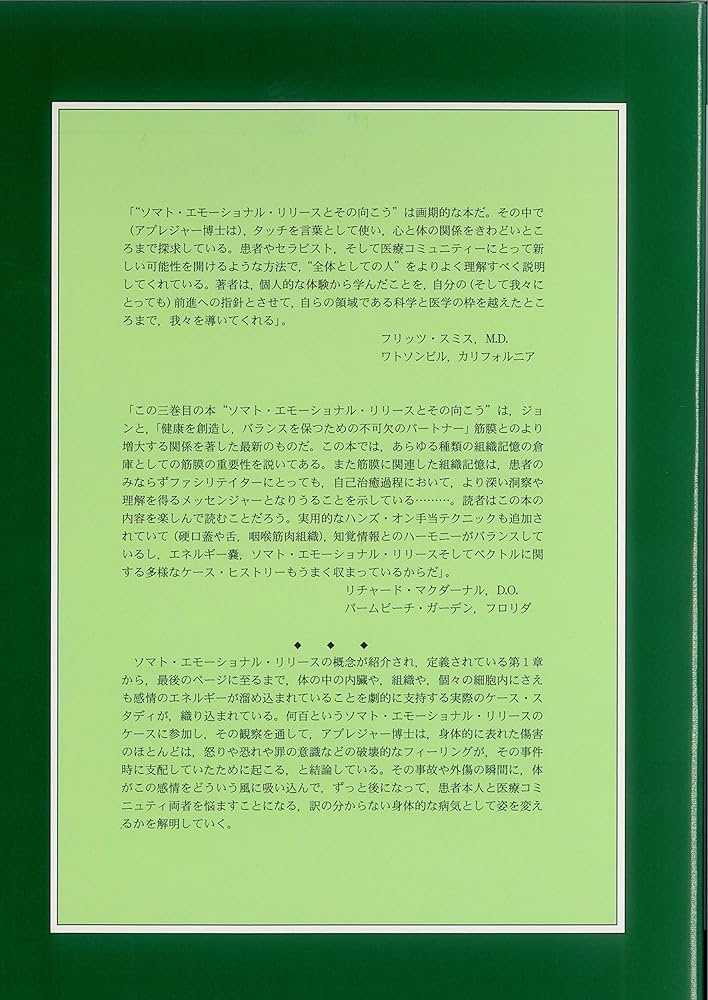 ソマト・エモーショナル・リリース 体性・感情・解放とその向こう