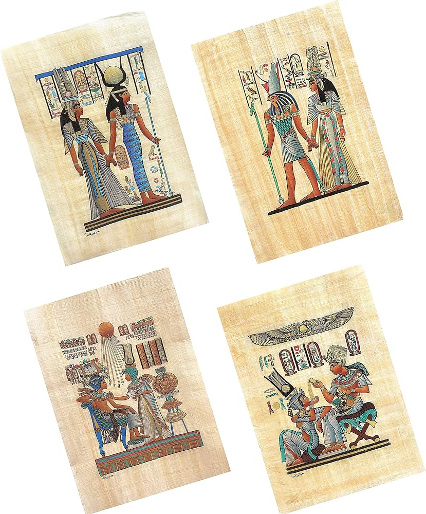 Amazon.co.jp: NileCart エジプトのパピルス絵画 オリジナル手描き