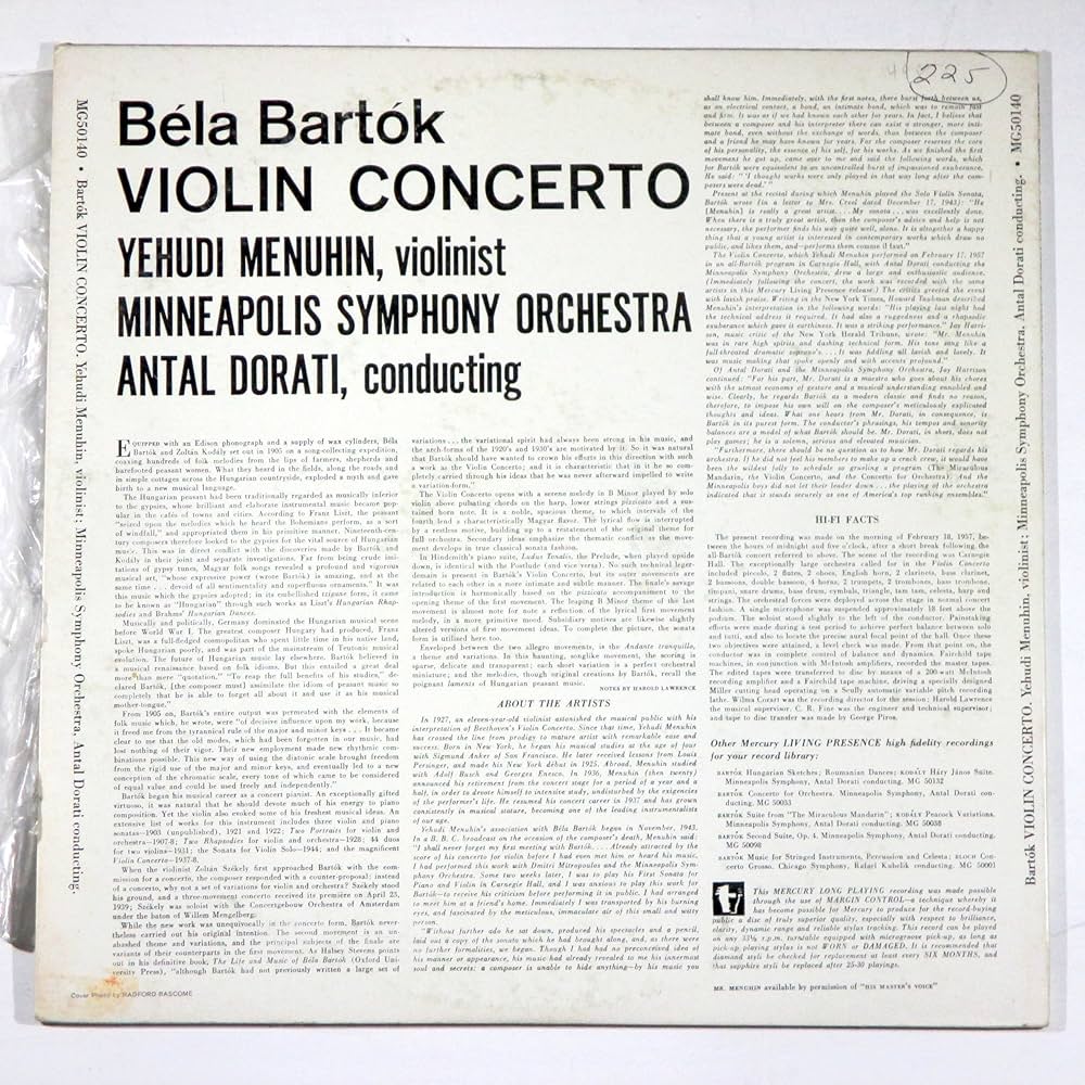 Yehudi Menuhin, Bartok, Minneapolis Symphony Orchestra, Antal