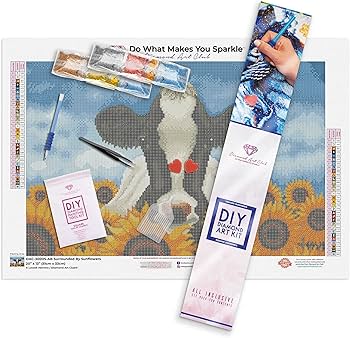 Amazon | ひまわりの正方形に囲まれたダイヤモンドアートクラブ。31色