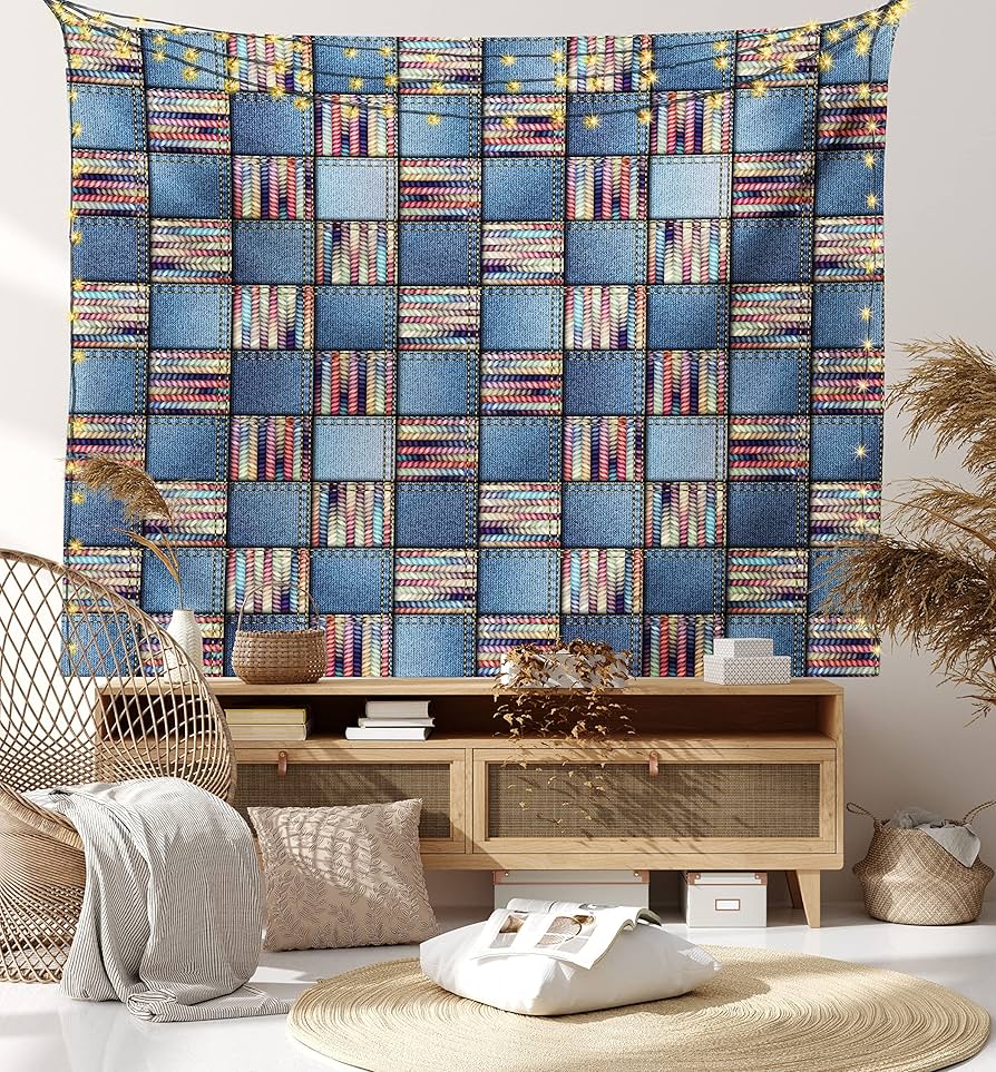 Amazon.co.jp: lunarableパッチワークタペストリー、キルトデザインと