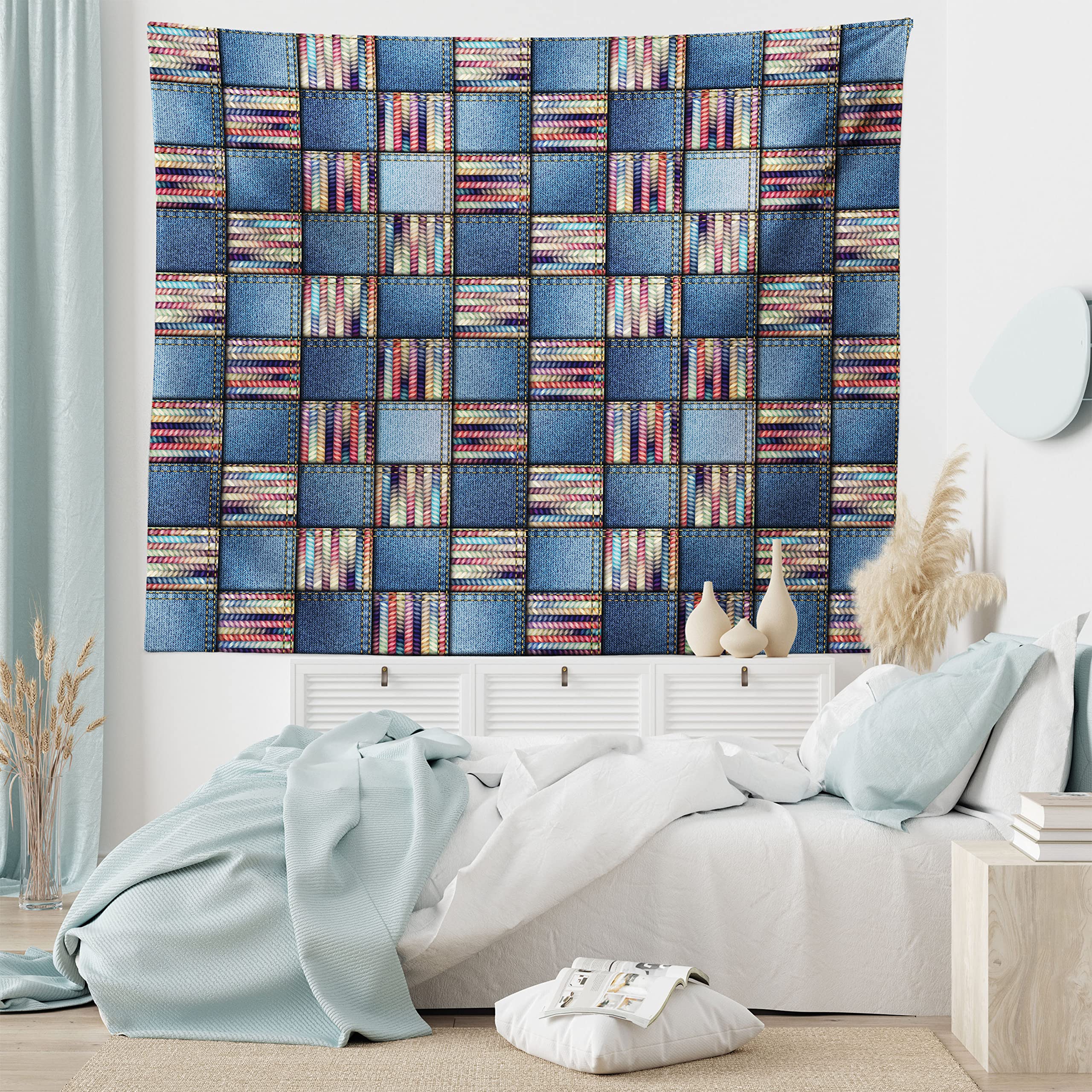 Amazon.co.jp: lunarableパッチワークタペストリー、キルトデザインと