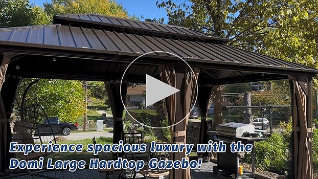 Amazon.com : Domi 12' x 12' Hardtop Gazebo Permanent Metal Gazebo