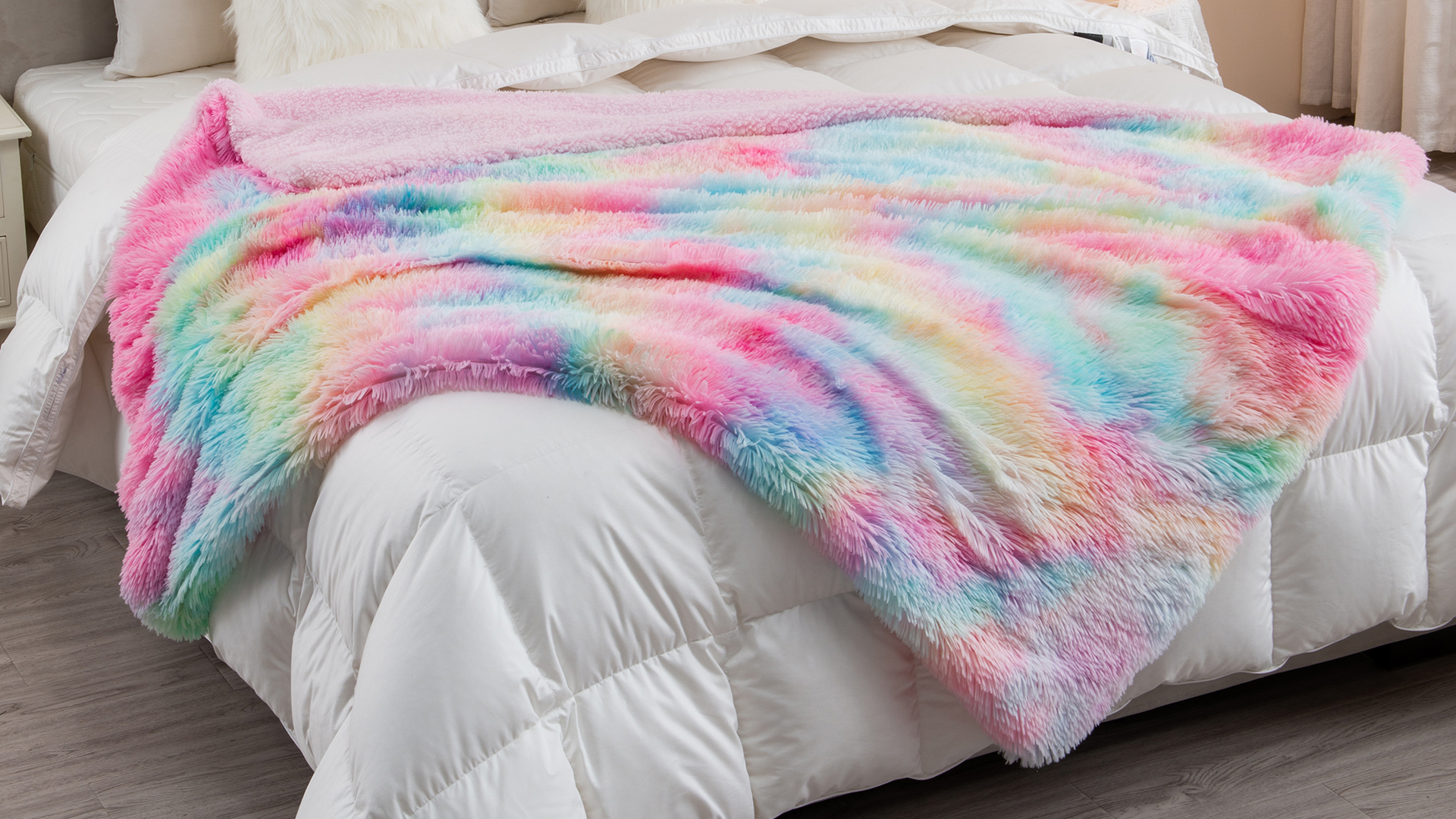 Amazon.com: DANGTOP Fuzzy Faux Fur Throw Blanket, Tie Dye Fluffy