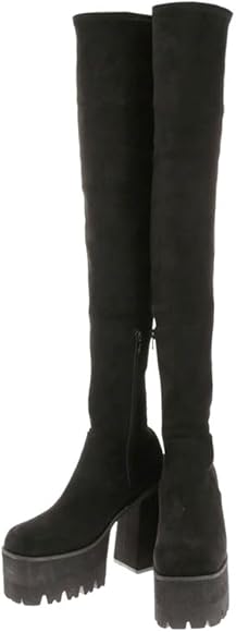 EMODA スクエアフィットロングブーツ S ニーハイブーツ ロングブーツ 黒