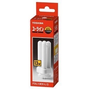 Amazon | 東芝 FDL13EX-L/2 1個入 コンパクト形蛍光ランプ13形 電球色