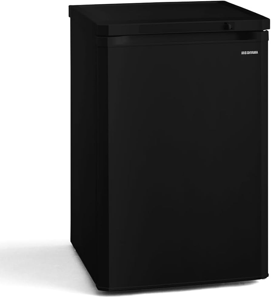 Amazon.co.jp: アイリスオーヤマ 冷凍庫 85L ブラック IUSD-9B-B 前