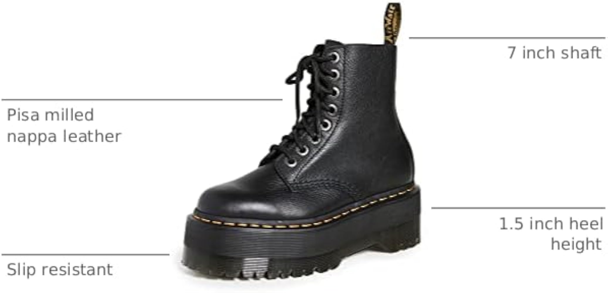 Amazon.com | Dr. Martens 26925001040 1460 Pascal Max Black Pisa