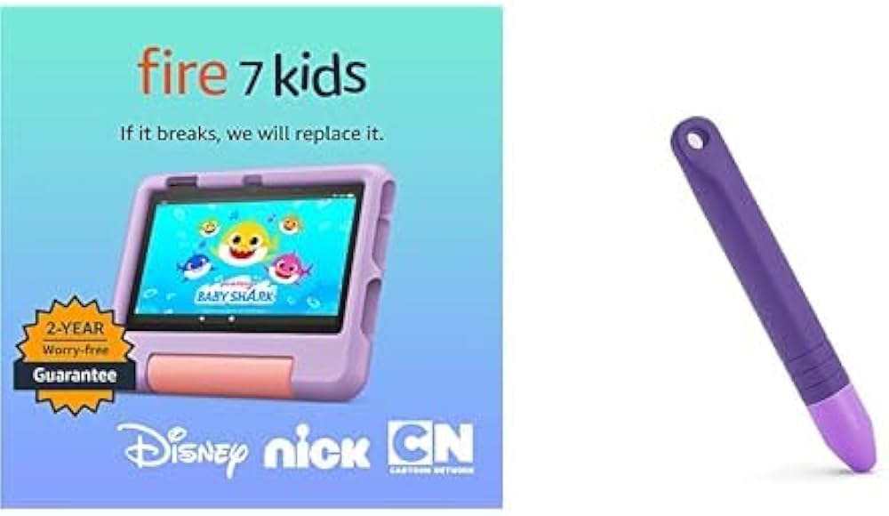 Amazon.com: Fire 7 Kids Tablet (16GB, Purple) + Kids Stylus