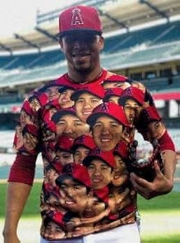 Amazon.co.jp: 大谷翔平 顔だらけTシャツ XL : ファッション