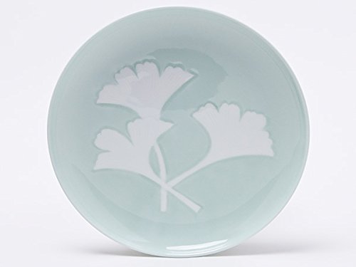 Amazon | 人間国宝 井上萬二窯元 青白磁公孫樹文皿 inouemanji-17