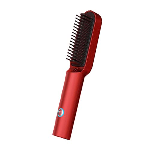 Amazon.co.jp: ヘアアイロンブラシ レッド ミニ ストレート コードレス