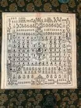 Amazon.co.jp: 掛軸Jul579種子曼荼羅図紙本版摺 木版画／仏画 仏教美術