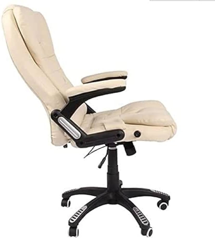 Amazon.co.jp : オフィスチェア クリーム色レザー ハイバック