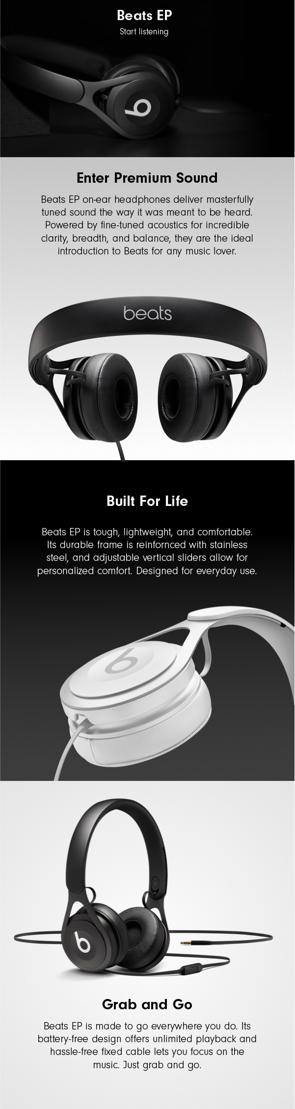 Amazon.com: Beats EP Wired On-Ear Headphones - Battery Free for
