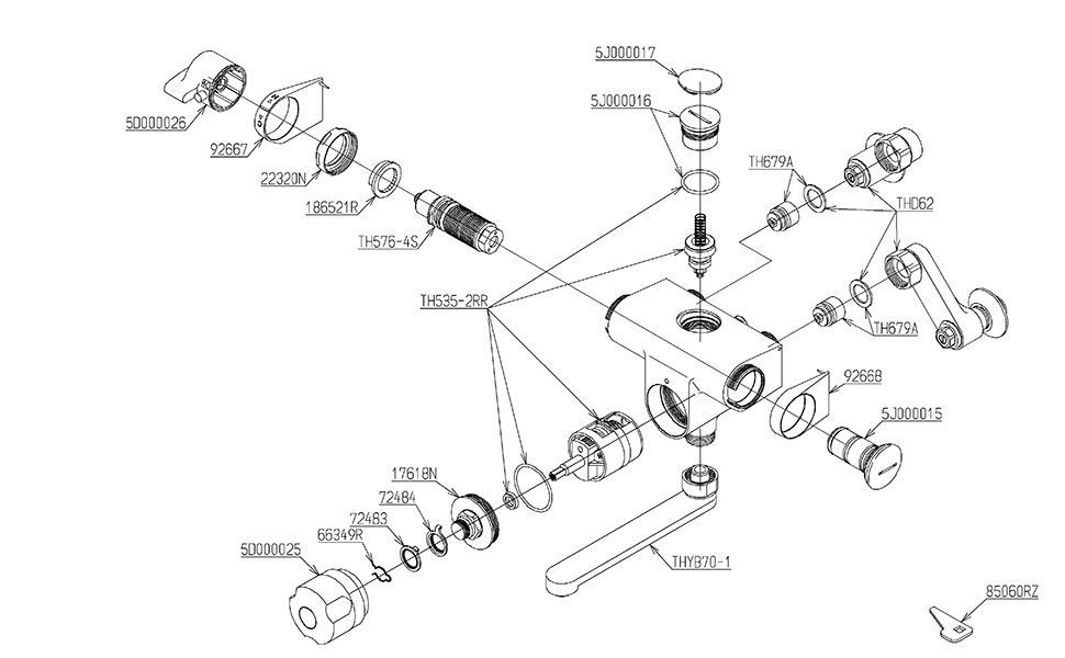 Amazon | TOTO 浴室用水栓 定量止水 TMF47ARR (シャワー無し) | 浴室水栓