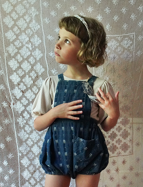 체크앤도트 | OONA ROMPER - EMBROIDERED DENIM