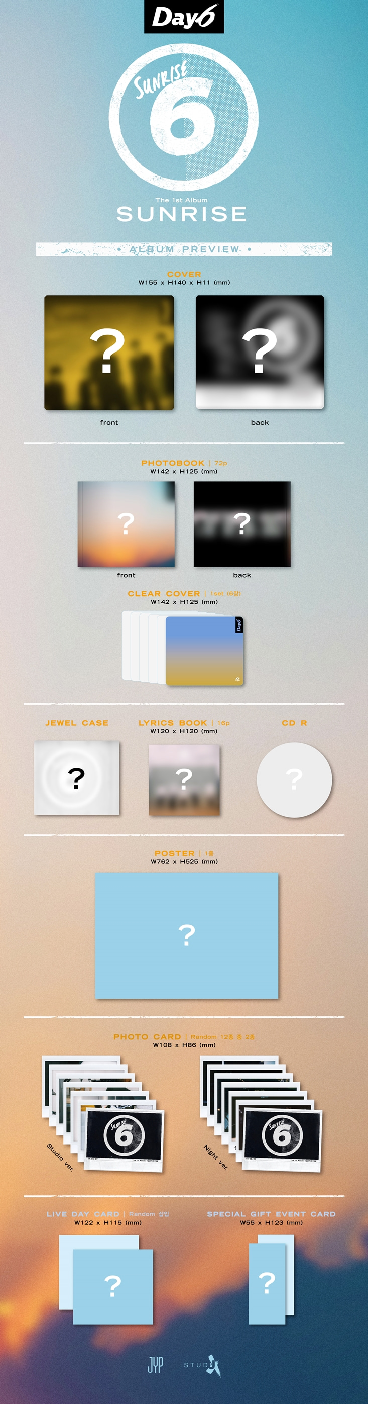 DAY6 1st Album SUNRISE | JYP SHOP