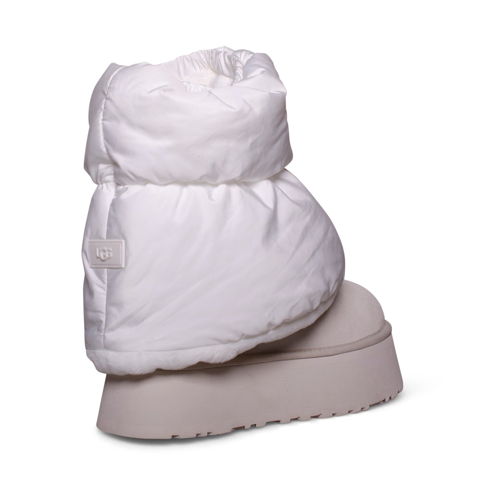 UGG Classic Mini Dipper Puffer Platform White Ceramic Boots