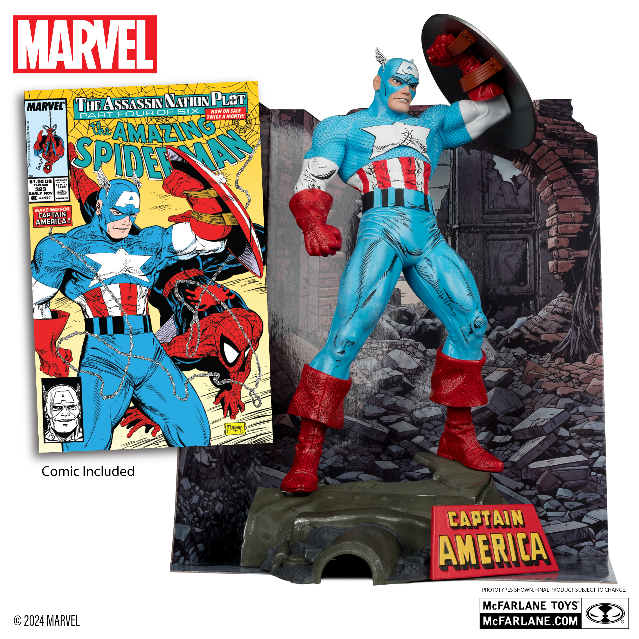 Captain America 1:6th Scale Collectible with Scene & Comic (The