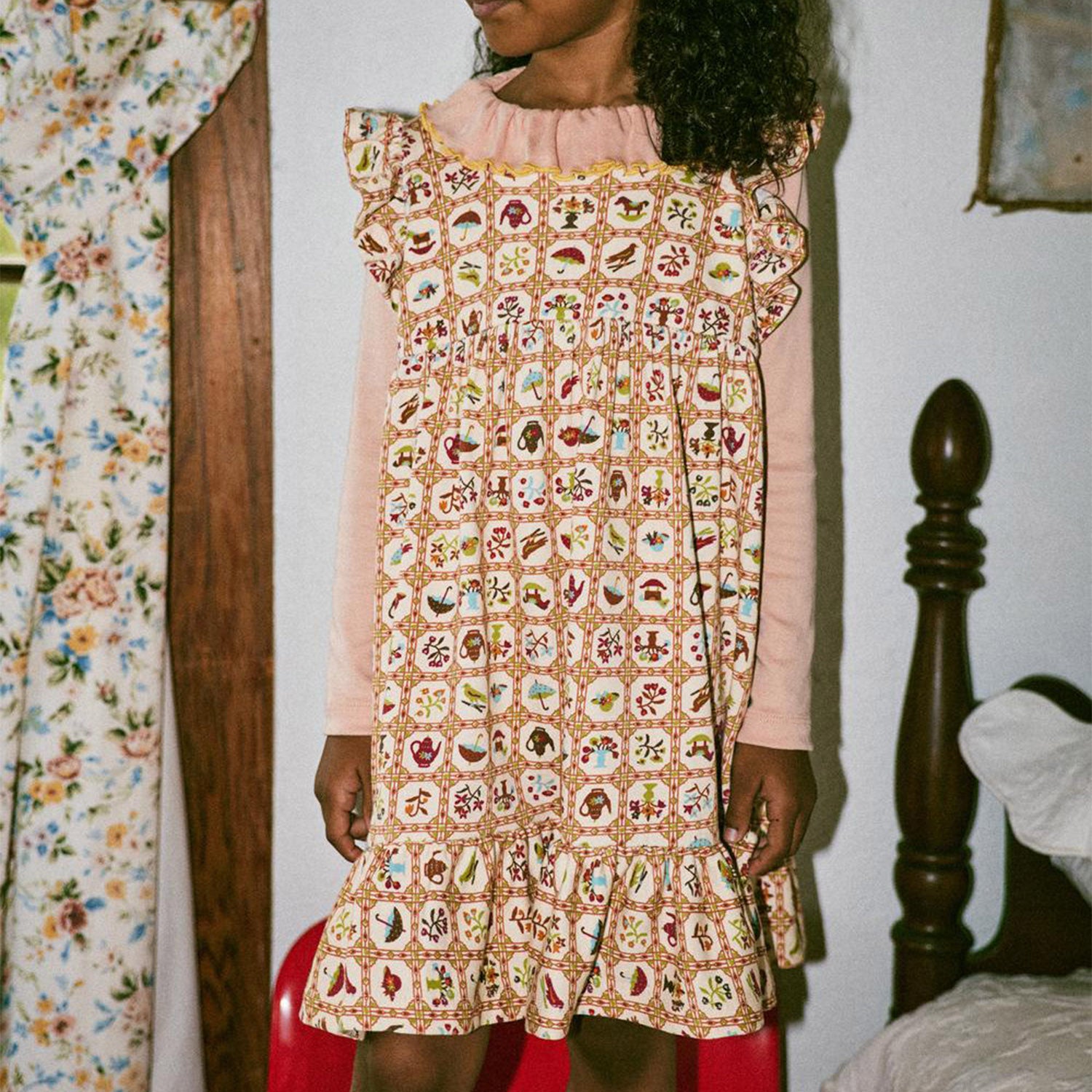 Pima Cotton Ruffle Sleeve Dress - String Trellis – MamaOwl