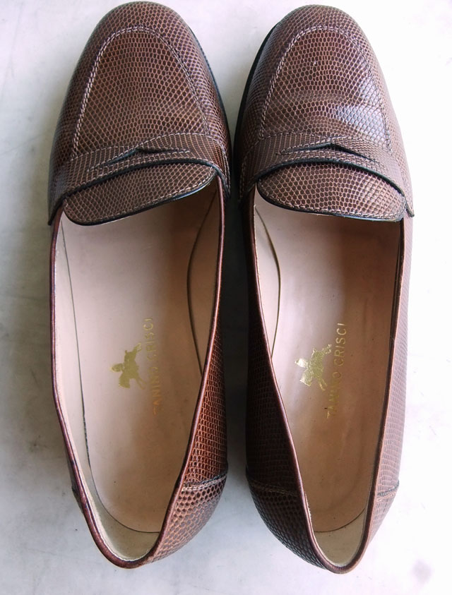 TANINO CRISCI タニノクリスチー ローファー茶リザード 36ハーフサイズ