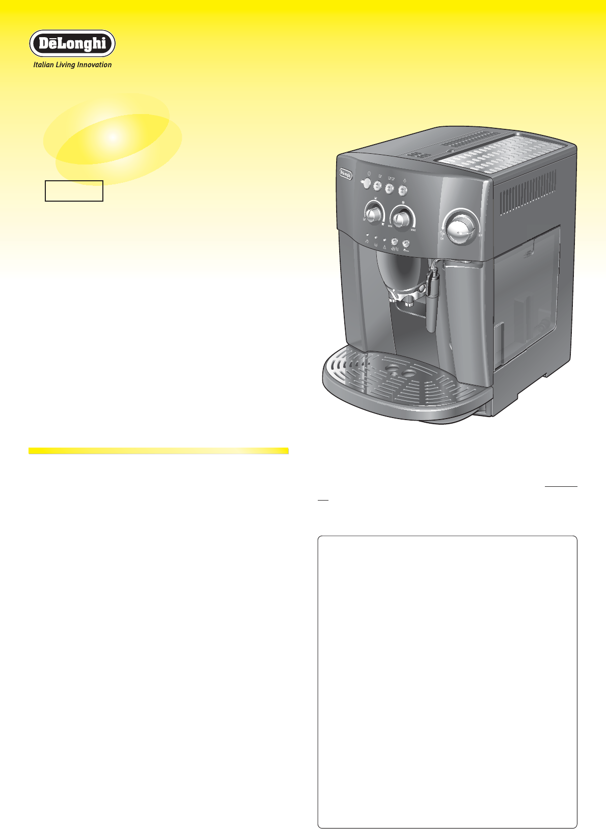 説明書 デロンギ ESAM1000SJ コーヒーマシン