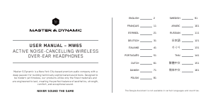 説明書 Master & Dynamic MW65 ヘッドフォン