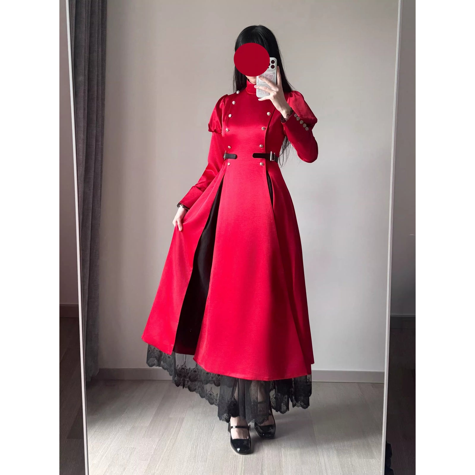 沈黙の修道女のゴシックワンピースとフードケープ - Red[2026年5月上旬