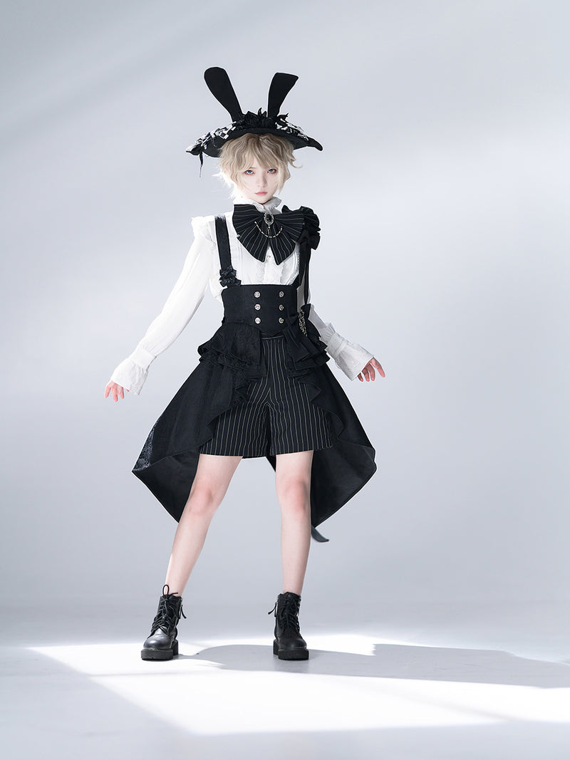 公爵騎士のジャガードコルセットと刺繍ブラウスとストライプハーフ