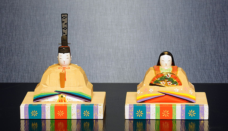 万葉堂 奈良一刀彫 雛人形 吉岡一泰作 段雛-大（五段飾り）