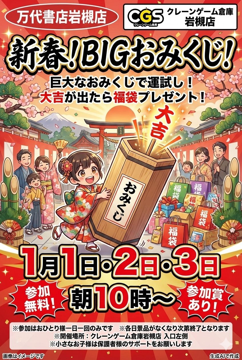 12/25～1/25】新春初売り！イベントもりだくさん‼️ - 万代書店 岩槻店