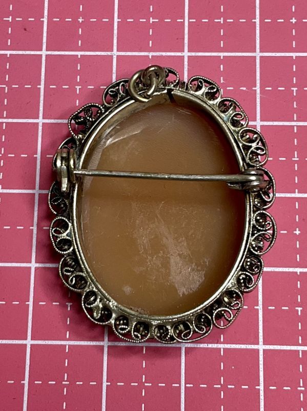 ギリシャ神話モチーフのシェルカメオブローチ1900年イギリス