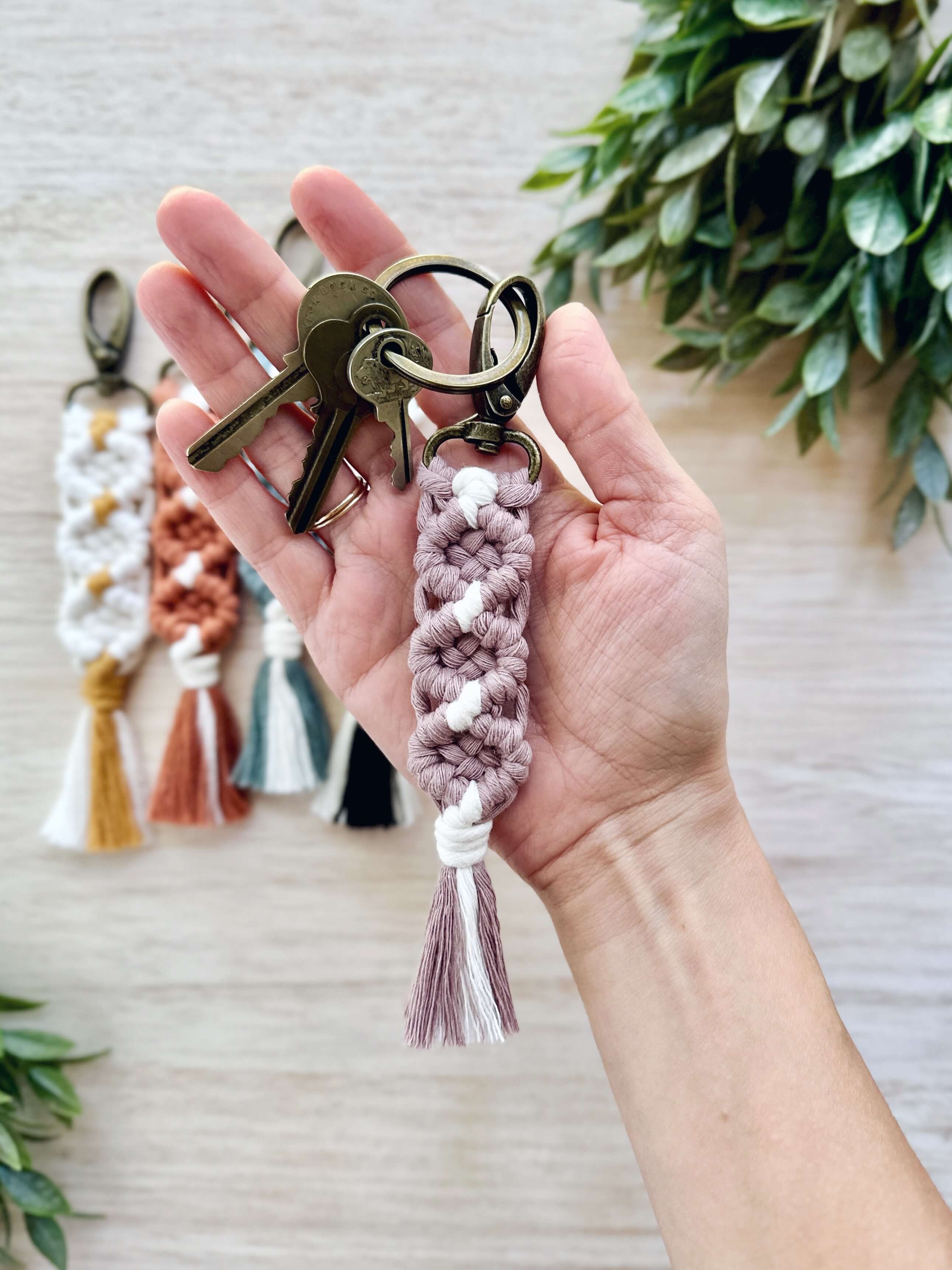 Camellia Boho Macrame Keychain – Manifold Witness
