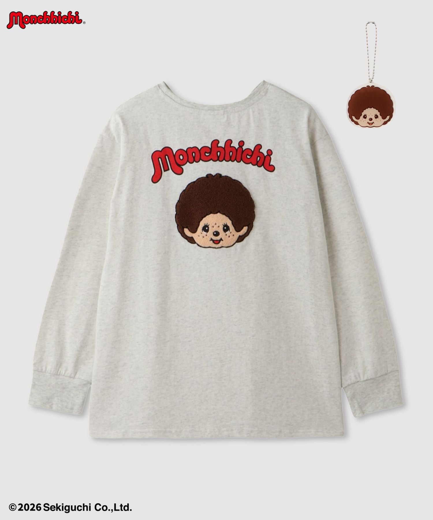 モンチッチ サガラ刺繍長袖Tシャツ レディース